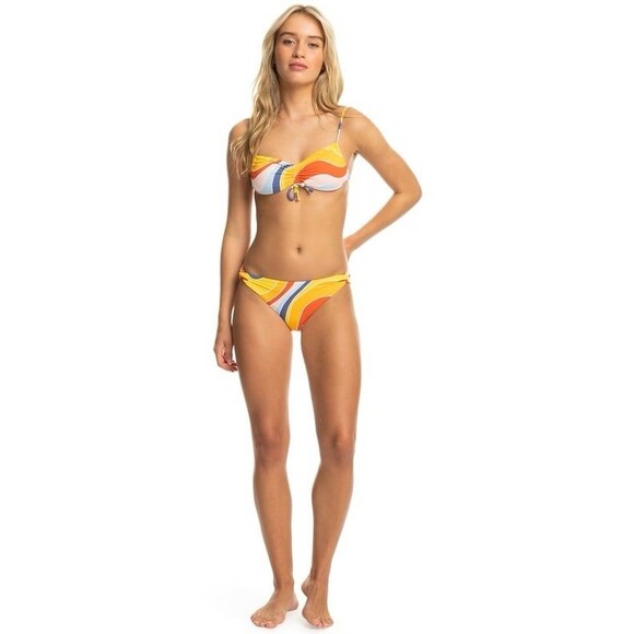 Roxy Palm Cruz Bralette Retro Mix Size Top Small Hipster Bikini Bottom Large - Picture 1 of 9